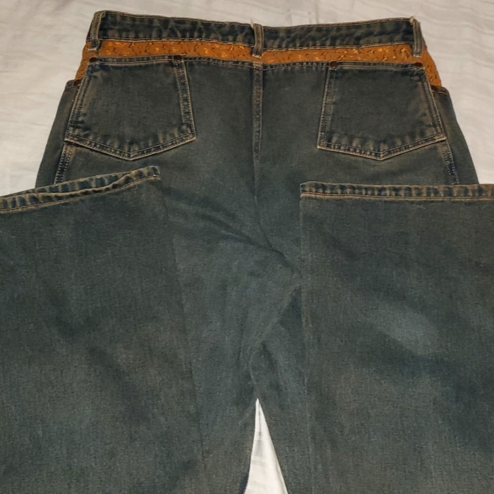 Jeans, Faded Glory, size 12, Washed Black with Lace Accents.